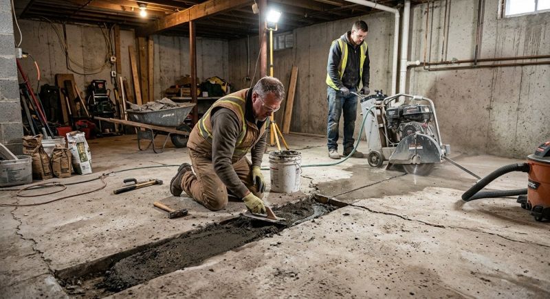 Cracked Basement Floor Repair in Lakeland, FL